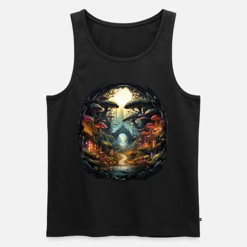Märchen Zauberwald - Männer Premium Bio Tank Top - Schwarz