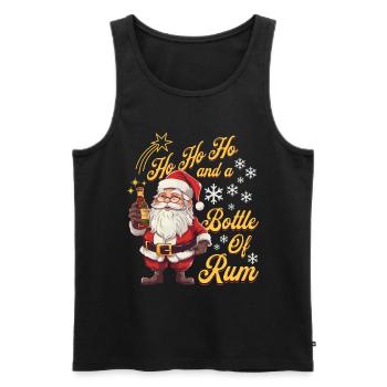 Père Noël bouteille rhum alcool liqueur Cheers - Débardeur bio Premium Homme - noir - Devant - Michal (187cm)