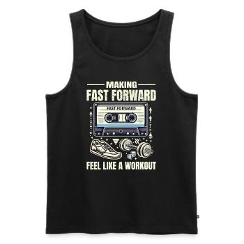 Retro 80s Workout Cassette Tape Fitness Workout - Men's Premium Organic Tank Top - black - Front - AI Model Male 178 light (178cm)
