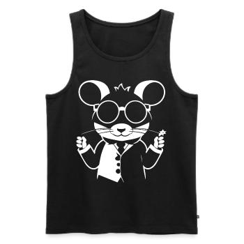 Lustige Hausratte mit Sonnenbrille Fancy Rats - Männer Premium Bio Tank Top - Schwarz - Vorne - AI Model Male 178 light (178cm)