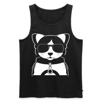 Frettchen mit Sonnenbrille Coole Frettchen - Männer Premium Bio Tank Top - Schwarz - Vorne - Michal (187cm)