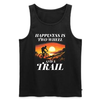 Chasing Happiness on Two Wheels Trail Riding - Men's Premium Organic Tank Top - black - Front - Michal (187cm)