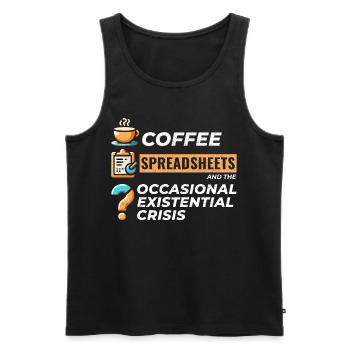 Accountant Bookkeeping Coffee Spreadsheets Funny - Men's Premium Organic Tank Top - black - Front - Michal (187cm)