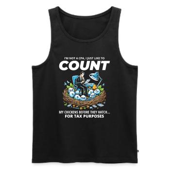CPA Chick Counter: Humorous Tax Season Nesting Fun - Men's Premium Organic Tank Top - black - Front - Michal (187cm)