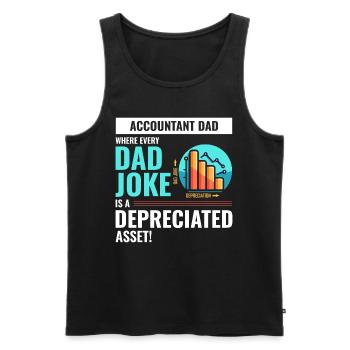 Comptable Papa Blague Actif Amorti Fête des Pères - Débardeur bio Premium Homme - noir - Devant - Michal (187cm)