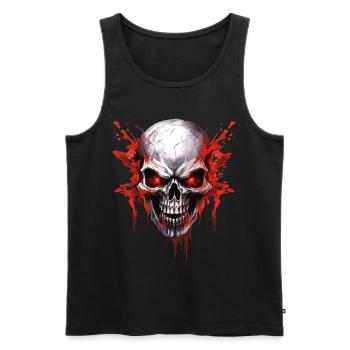 Crâne Crâne Squelette Moto Biker Gang - Débardeur bio Premium Homme - noir - Devant - AI Model Male 178 light (178cm)