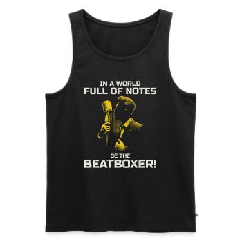 Beatboxing Humorous Music Art Culture Musical - Men's Premium Organic Tank Top - black - Front - AI Model Male 178 light (178cm)