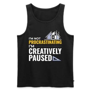 Architects Construction Creativity Procrastination - Men's Premium Organic Tank Top - black - Front - AI Model Male 178 light (178cm)