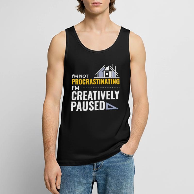 Architects Construction Creativity Procrastination Men's Premium Organic Tank Top