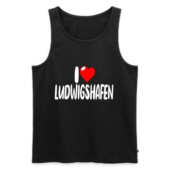 ludwigshafen - Männer Premium Bio Tank Top - Schwarz - Vorne - AI Model Male 178 light (178cm)