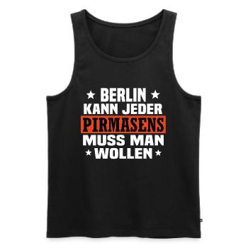 Pirmasens - Männer Premium Bio Tank Top - Schwarz - Vorne - Michal (187cm)