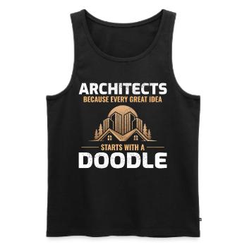 Architect Doodles Interior Design Innovation Funny - Men's Premium Organic Tank Top - black - Front - AI Model Male 178 light (178cm)
