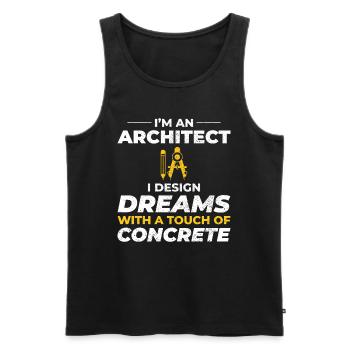 Rêve d’architecte Conception en béton Construction - Débardeur bio Premium Homme - noir - Devant - Michal (187cm)