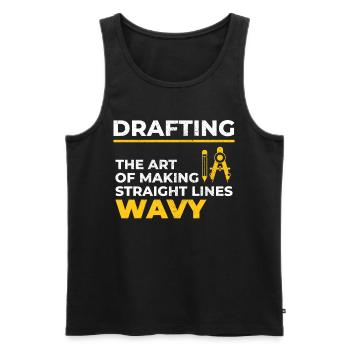 Architect Drafting Wavy Lines Construction Funny - Men's Premium Organic Tank Top - black - Front - AI Model Male 178 light (178cm)