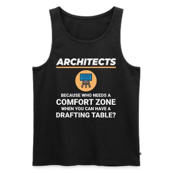 Architect Drafting Table Construction Architecture - Men's Premium Organic Tank Top - black - Front - AI Model Male 178 light (178cm)
