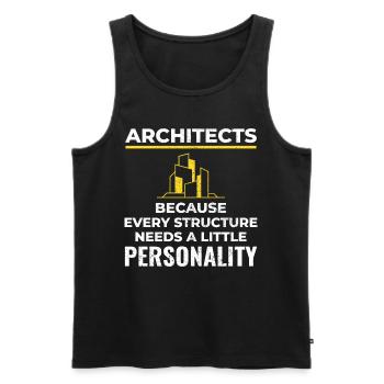 Architekten: Jedes Bauwerk braucht Persönlichkeit! 🏰 - Männer Premium Bio Tank Top - Schwarz - Vorne - AI Model Male 178 light (178cm)