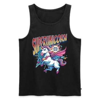 Licorne super-héros superpouvoirs bande dessinée surnaturelle - Débardeur bio Premium Homme - noir - Devant - Michal (187cm)