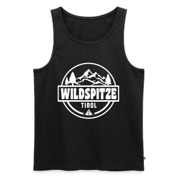 Wildspitze - Männer Premium Bio Tank Top - Schwarz - Vorne - Michal (187cm)