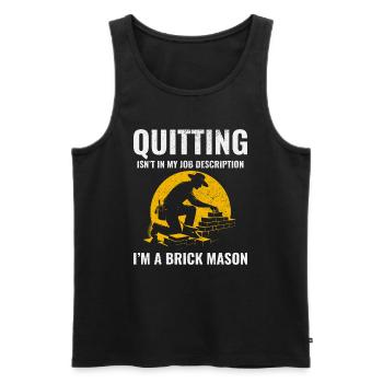 Unyielding Craftsmanship: The Brick Mason's Creed - Men's Premium Organic Tank Top - black - Front - AI Model Male 178 light (178cm)