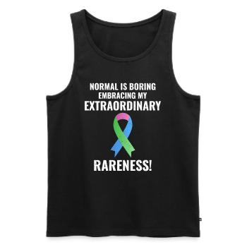 Rare Disease Awareness Embrace Extraordinary - Men's Premium Organic Tank Top - black - Front - AI Model Male 178 light (178cm)