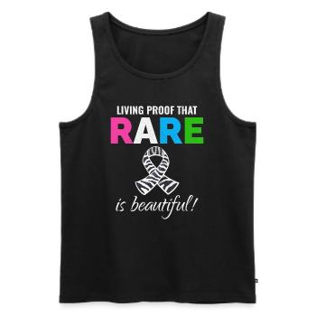 Sensibilisation aux maladies rares Rare is Beautiful - Débardeur bio Premium Homme - noir - Devant - Michal (187cm)