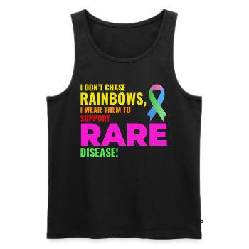 Rainbow Support for Rare Diseases Raise Awareness - Men's Premium Organic Tank Top - black - Front - AI Model Male 178 light (178cm)