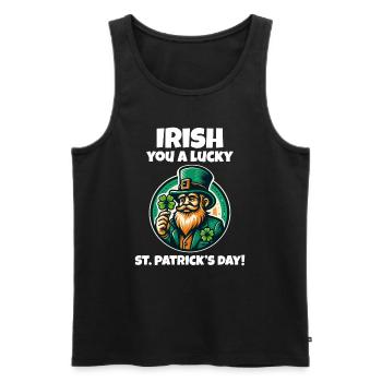 Get Lucky with Our Funny St. Patrick's Day - Men's Premium Organic Tank Top - black - Front - Michal (187cm)