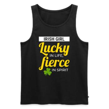 Irish Girl: Glücklicher und heftiger Humor - Männer Premium Bio Tank Top - Schwarz - Vorne - Michal (187cm)