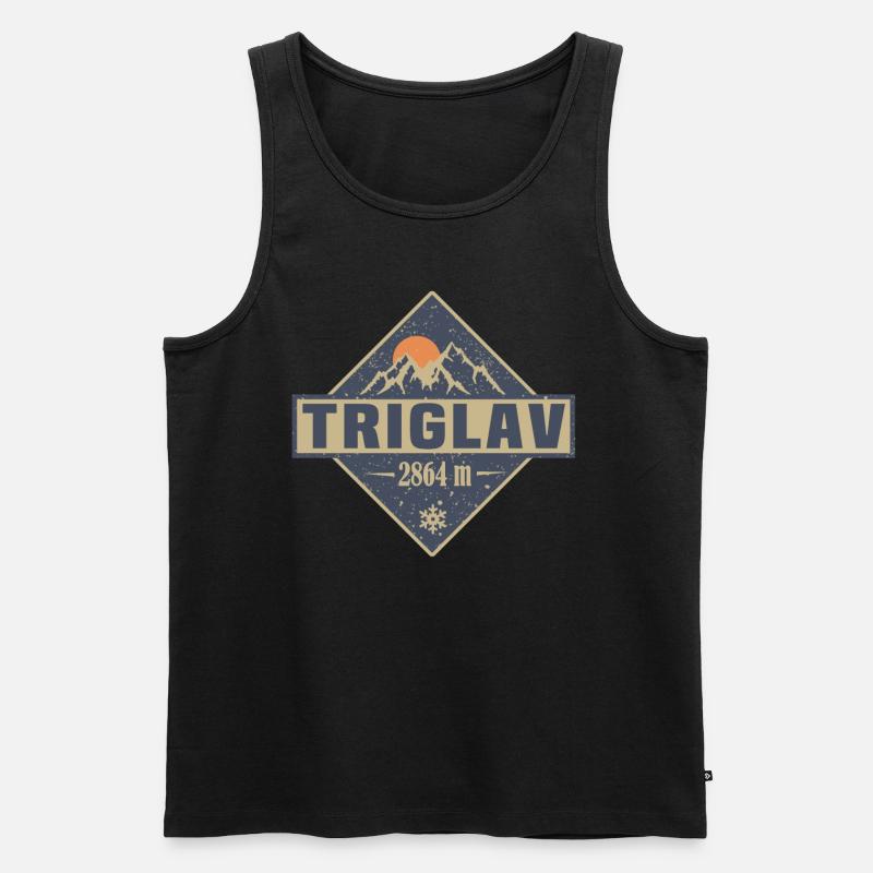 Triglav - Männer Premium Bio Tank Top - Schwarz