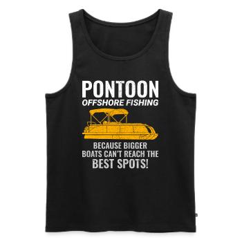 Pontonboot Motorboot Hochseefischen Lustig - Männer Premium Bio Tank Top - Schwarz - Vorne - AI Model Male 178 light (178cm)