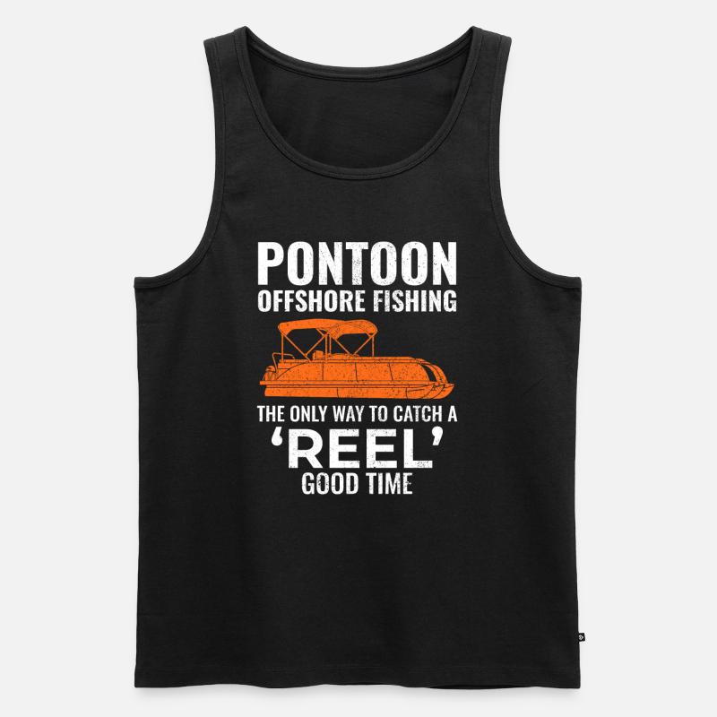 Pontonboot Motorboot Hochseefischen Lustig - Männer Premium Bio Tank Top - Schwarz