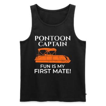 Pontonboot Kapitän Bootsfahrt Abenteuerspaß - Männer Premium Bio Tank Top - Schwarz - Vorne - AI Model Male 178 light (178cm)