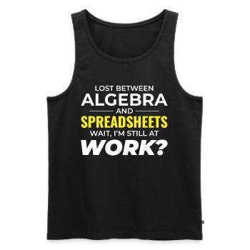 Work Memes Office-Humor Workplace Funny - Men's Premium Organic Tank Top - black - Front - AI Model Male 178 light (178cm)