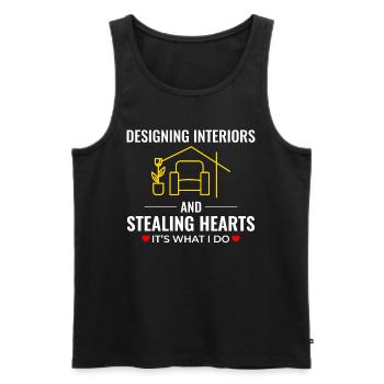 Architecte d’intérieur Décoration Design Professionnel - Débardeur bio Premium Homme - noir - Devant - Michal (187cm)