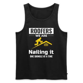 Roofer Roofing Roof Repair Mechanic Contractor - Men's Premium Organic Tank Top - black - Front - Michal (187cm)