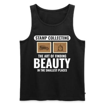 Stamp Collector Collecting Hobby Philatelist - Men's Premium Organic Tank Top - black - Front - AI Model Male 178 light (178cm)