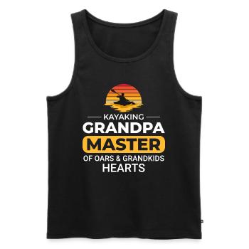 kayaking Gradpa Kayak Canoe Kayaker Funny - Men's Premium Organic Tank Top - black - Front - Michal (187cm)