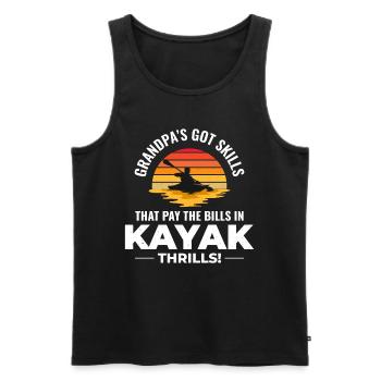 kayaking Gradpa Kayak Canoe Kayaker Funny - Men's Premium Organic Tank Top - black - Front - Michal (187cm)