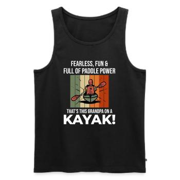 kayaking Gradpa Kayak Canoe Kayaker Funny - Men's Premium Organic Tank Top - black - Front - Michal (187cm)