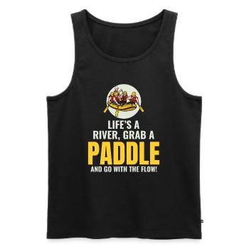 Rafting Team Floß Wildwasser Rafter Paddel Lustig - Männer Premium Bio Tank Top - Schwarz - Vorne - Michal (187cm)