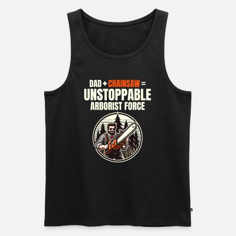 Baumpfleger Vater Baumchirurg Kletterer Klettertrimmer - Männer Premium Bio Tank Top - Schwarz