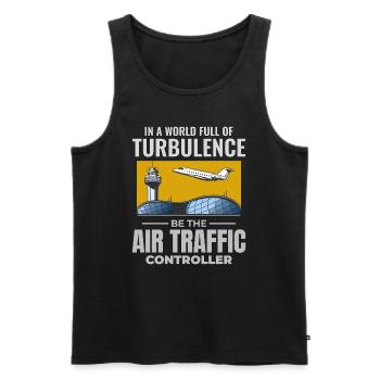 Air Traffic Controller ATC Aviation Humor Airplane - Men's Premium Organic Tank Top - black - Front - Michal (187cm)