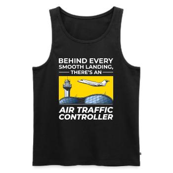 Air Traffic Controller ATC Aviation Humor Flight - Men's Premium Organic Tank Top - black - Front - Michal (187cm)