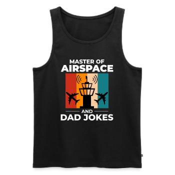 Air Traffic Controller Dad ATC Aviation Humor - Men's Premium Organic Tank Top - black - Front - Michal (187cm)