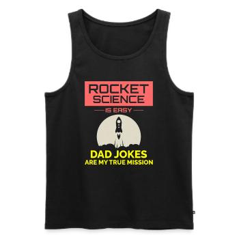 Vater eines Luft- und Raumfahrtingenieurs scherzt mit Raketenwissenschaftler - Männer Premium Bio Tank Top - Schwarz - Vorne - AI Model Male 178 light (178cm)