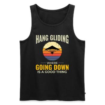 Drachenfliegen Luftsport Abenteuer Segelflug Pilot - Männer Premium Bio Tank Top - Schwarz - Vorne - AI Model Male 178 light (178cm)