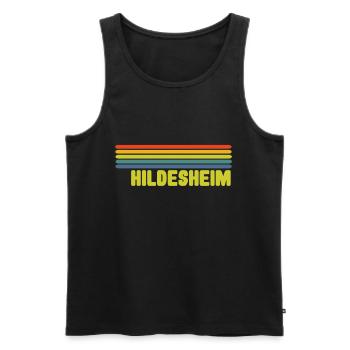 Hildesheim - Männer Premium Bio Tank Top - Schwarz - Vorne - Michal (187cm)