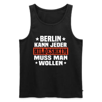 Hildesheim - Männer Premium Bio Tank Top - Schwarz - Vorne - Michal (187cm)