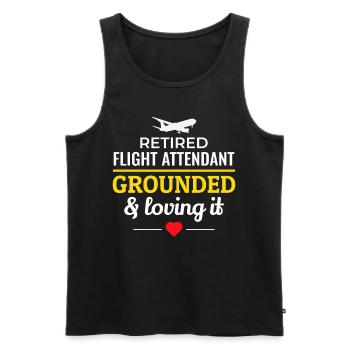 Retired Flight Attendant Aviation Cabin Crew - Men's Premium Organic Tank Top - black - Front - AI Model Male 178 light (178cm)