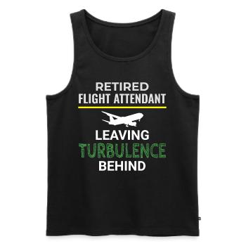 Retired Flight Attendant Aviation Cabin Crew - Men's Premium Organic Tank Top - black - Front - AI Model Male 178 light (178cm)